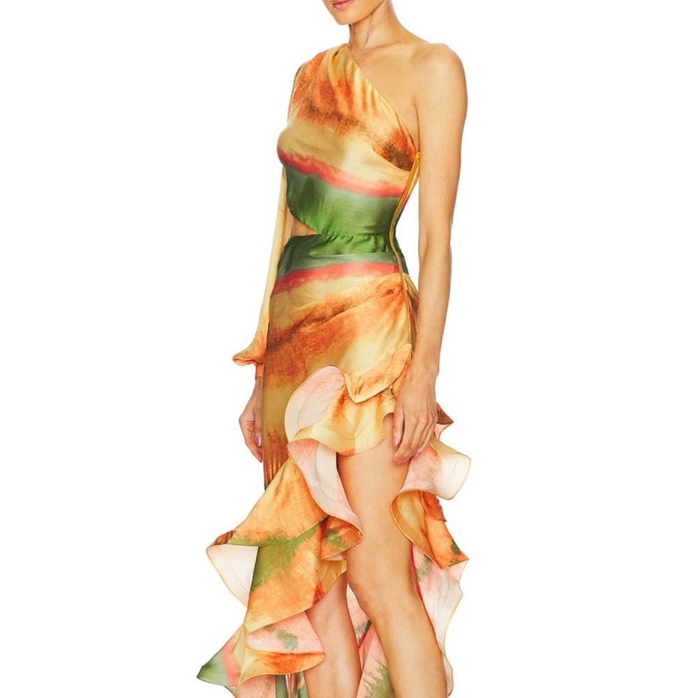 Bronx and Banco Hanna Horizon Gown in Orange Multi - Picture 4 of 6
